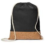 5 oz. Cotton/Cork Drawstring Backpack - Black