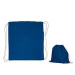 5 oz. Cotton Drawstring Backpack - Navy Blue