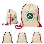 5 oz. Cotton Ridge Accent Corner Drawstring Backpack -  