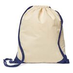 5 oz. Cotton Ridge Accent Corner Drawstring Backpack -  