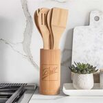 5-Piece Bamboo Kitchen Utensil Set - Light Brown