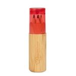 5-Piece Colored Pencil Set In Tube With Dual Sharpener - Natural Red