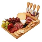 5 Piece Magnetic Bamboo Cheese Board Set