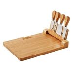 5 Piece Magnetic Bamboo Cheese Board Set