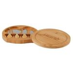 5-PIECE SWIVEL TOP BAMBOO CHEESE BOARD SET -  