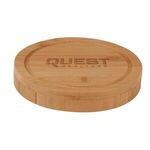 5-PIECE SWIVEL TOP BAMBOO CHEESE BOARD SET -  