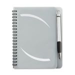 5" x 7" Huntington Notebook with Pen - Metallic Silver