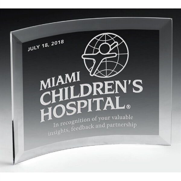Main Product Image for 5" x 7" x 1/4" - Freestanding Curved Acrylic Award - Laser