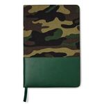 5" x 8" Hard Cover Camo Canvas Journal - Green-hunter