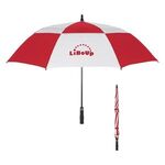 58" Arc Windproof Vented Umbrella - White with Red