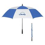 58" Arc Windproof Vented Umbrella - White With Royal Blue