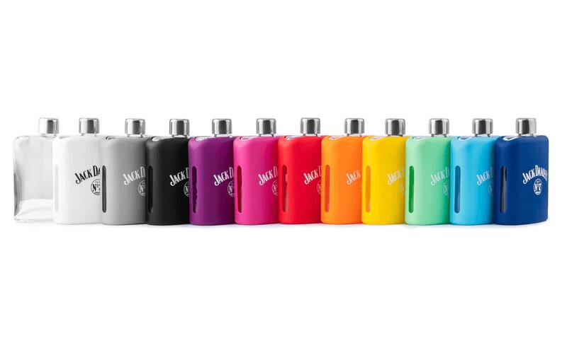 Main Product Image for 6 Oz Hipster Glass Flask With Silicone Sleeve