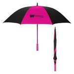 60" Arc Splash of Color Golf Umbrella - Black With Fuchsia