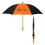 60" Arc Splash of Color Golf Umbrella - Black with Orange