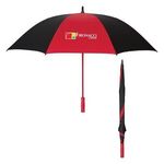 60" Arc Splash of Color Golf Umbrella - Black with Red
