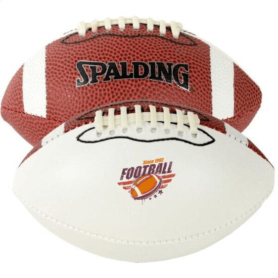 Main Product Image for 6.5" Football - Spalding Branded Mini 2 Panel - Full Color Print