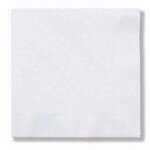 6.5"x6.5" White 1-Ply Coin Edge Embossed Luncheon Napkins - White