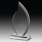 7 3/4" - Multi-Faceted Acrylic Flame Award - Full Color - Clear