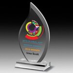 7 3/4" - Multi-Faceted Acrylic Flame Award - Full Color -  