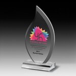 7 3/4" - Multi-Faceted Acrylic Flame Award - Full Color -  