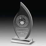 7 3/4" - Multi-Faceted Acrylic Flame Award - Laser -  