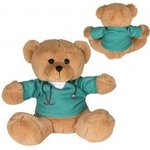 7" Doctor or Nurse Plush Bear - Brown-teal