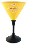 7 oz Neon LED Martini Glasses - Yellow -  