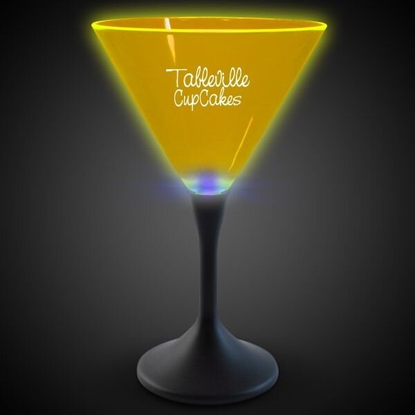 Main Product Image for 7 oz Neon LED Martini Glasses - Yellow