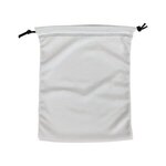 7" W X 9" H Polyester Drawstring Bag - White