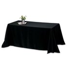 8 ft 4-Sided Throw Style Table Covers - Spot Color - Black