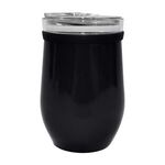 8 Oz. Glass And Stainless Steel Wine Tumbler - Black