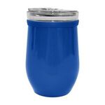 8 Oz. Glass And Stainless Steel Wine Tumbler - Blue