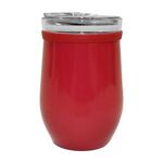 8 Oz. Glass And Stainless Steel Wine Tumbler - Red