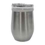 8 Oz. Glass And Stainless Steel Wine Tumbler - Silver
