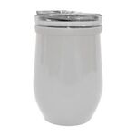 8 Oz. Glass And Stainless Steel Wine Tumbler - White