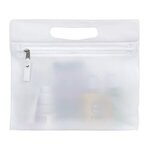 9-1/2" W x 8-1/4"- Bermuda Vinyl Travel Pouch with Zipper - Clear