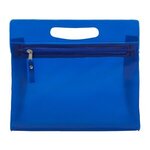 9-1/2" W x 8-1/4"- Bermuda Vinyl Travel Pouch with Zipper - Frosted Blue