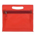 9-1/2" W x 8-1/4"- Bermuda Vinyl Travel Pouch with Zipper - Frosted Red