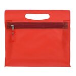9-1/2" W x 8-1/4"- Bermuda Vinyl Travel Pouch with Zipper - Frosted Red