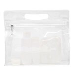 9-1/2" W x 8-1/4"- Bermuda Vinyl Travel Pouch with Zipper - Frosted White