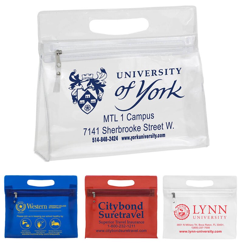 Main Product Image for 9-1/2" W x 8-1/4"- Bermuda Vinyl Travel Pouch with Zipper