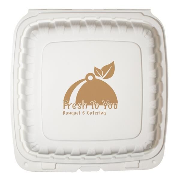 Main Product Image for Custom Printed Eco-Friendly Takeout Container 9x9