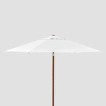 9 WOOD LOOK MARKET UMBRELLA - White