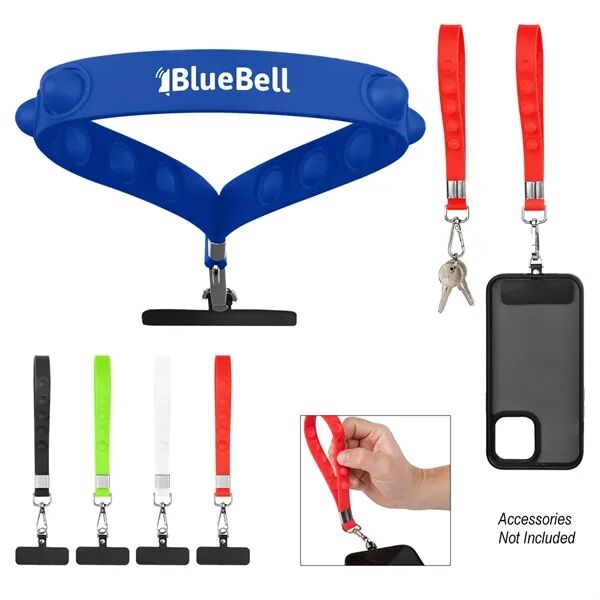 Main Product Image for Custom Printed Push Pop Phone Tether Wristlet