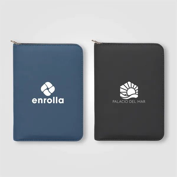 Main Product Image for Branded Aurelia Recycled Gold Zipper Portfolio - A5