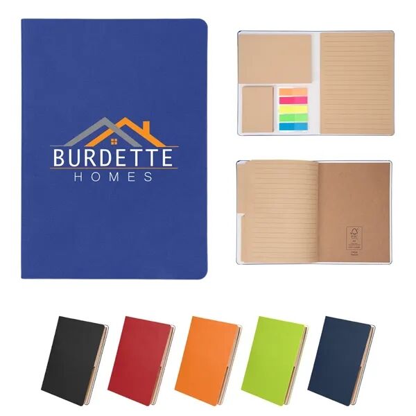 Main Product Image for Custom Logo Theo Recycled PU Notebook With Sticky Notes