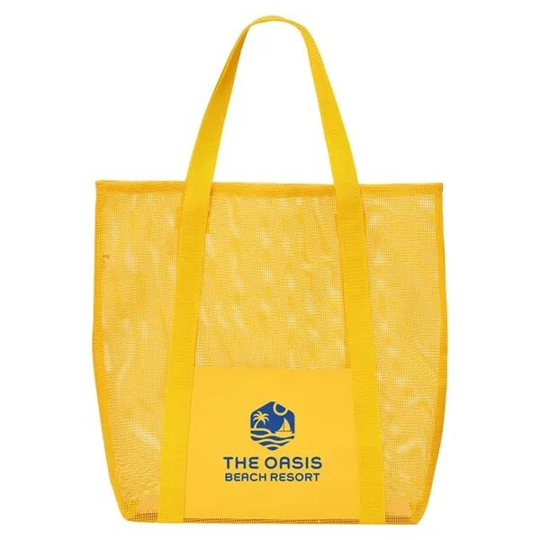 Main Product Image for Custom Printed Belle Mare Beach Mesh Tote Bag.