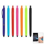 Buy Custom Printed Zinnia Rubberized Pen With Stylus
