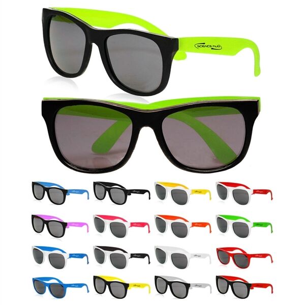 Main Product Image for Custom Logo Two Tone Plastic Sunglasses