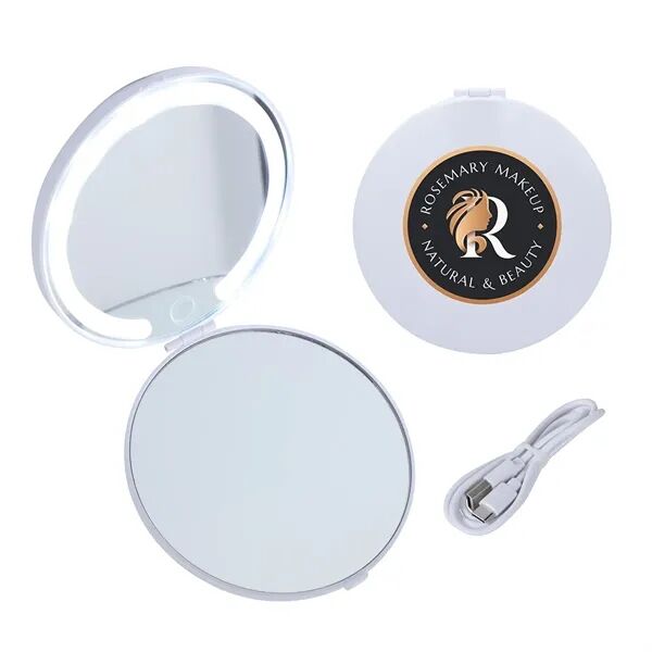 Main Product Image for Custom Allure Rechargeable Dual Pocket Mirrors w/ 2 Light Modes